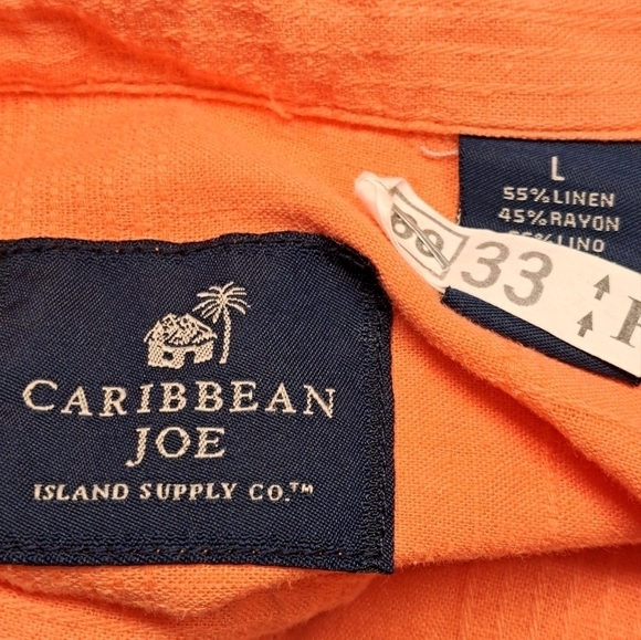 Caribbean Joe Men's Linen Blend Shirt  Size L - Picture 3 of 3